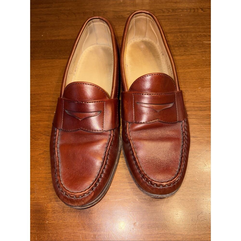 Allen Edmonds Cameron 42073 authentic burgundy leather penny loafers 9 C - Picture 2 of 7